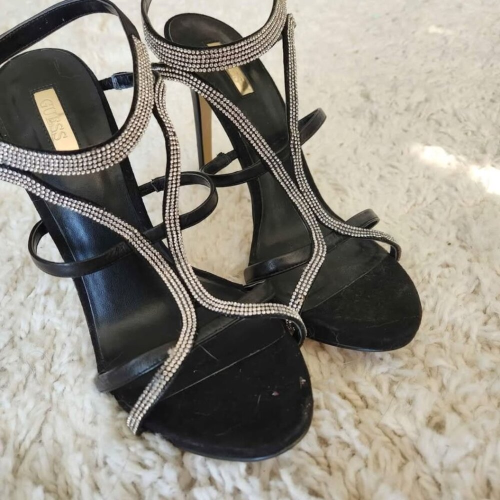 Black and silver GUESS shoes